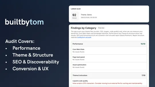 BuiltByTom: Performance Audit screenshot