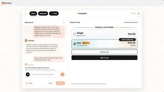 Meridian ‑ AI Bundle Builder screenshot