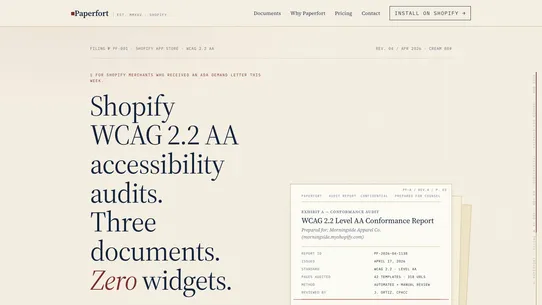 Paperfort Accessibility Docs screenshot