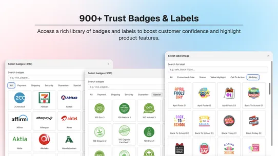 MP Trust Badges &amp; Labels screenshot