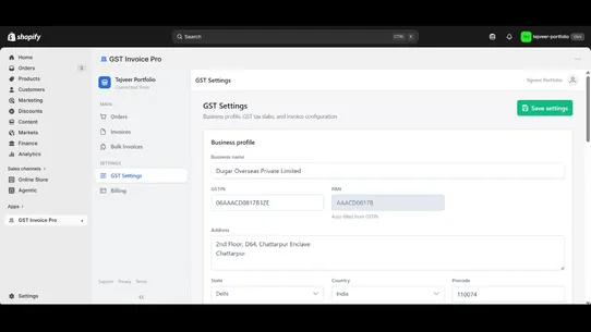 D2C GST Invoice Pro screenshot