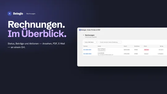 Belegio: Order Printer &amp; PDF screenshot
