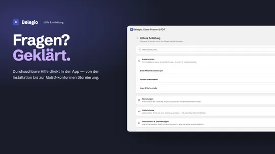 Belegio: Order Printer &amp; PDF screenshot
