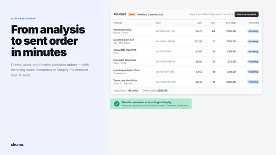 Skumo ‑ Purchase Order Manager screenshot