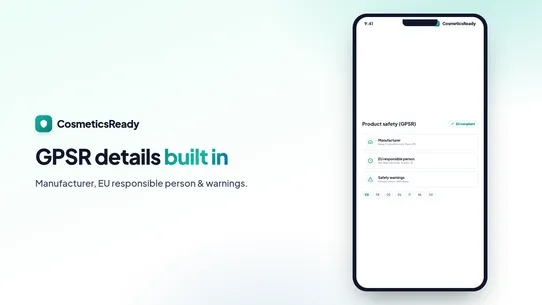 CosmeticsReady: INCI &amp; GPSR screenshot