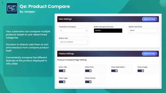 Qe: Product Compare screenshot