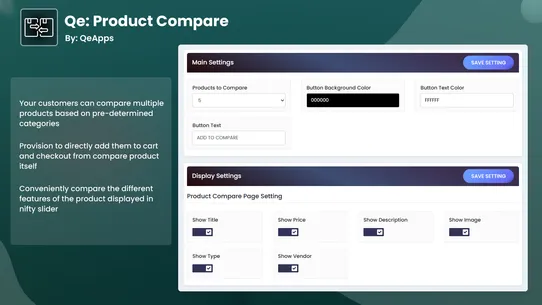 Qe: Product Compare screenshot