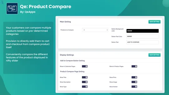 Qe: Product Compare screenshot