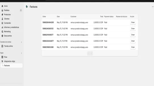 Integracion siigo colombia screenshot