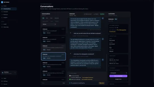 Biz‑Chatbot screenshot