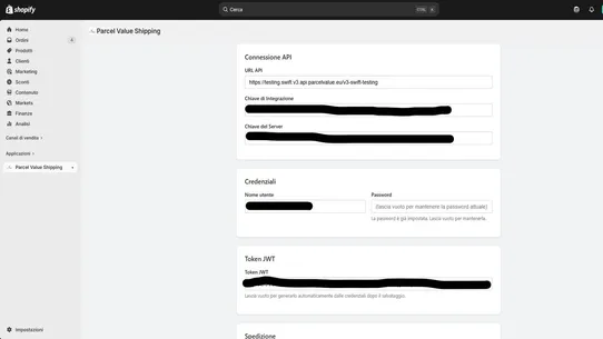 Parcel Value Spedizioni screenshot