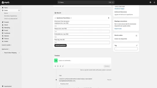 Parcel Value Spedizioni screenshot