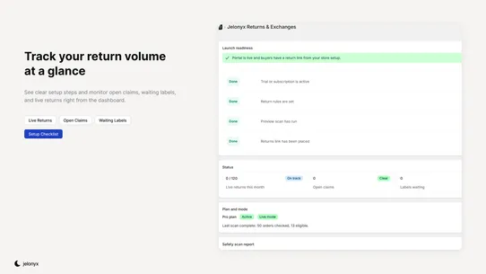 Jelonyx Returns &amp; Exchanges screenshot