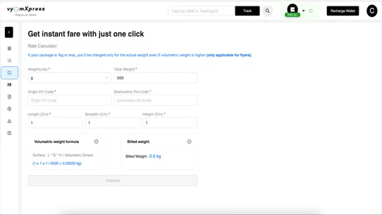 Vyomxpress screenshot
