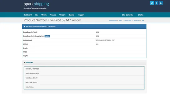 Spark Shipping screenshot