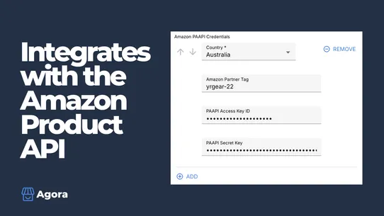 Agora Amazon Affiliate Manager screenshot