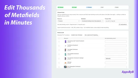AppsByB: Metafields screenshot