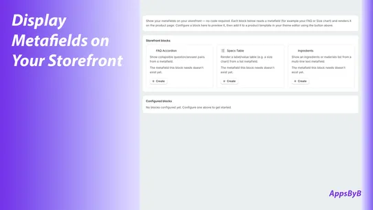 AppsByB: Metafields screenshot