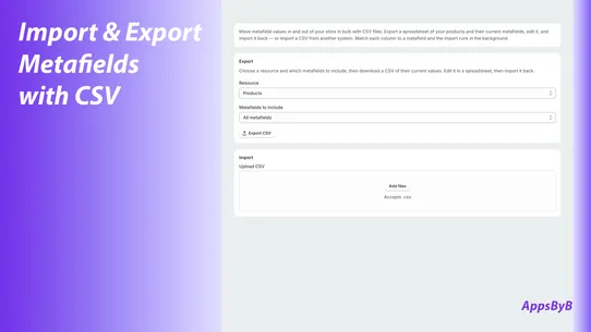 AppsByB: Metafields screenshot