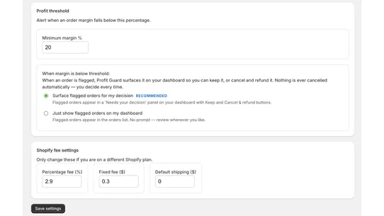 ProfitGuard screenshot