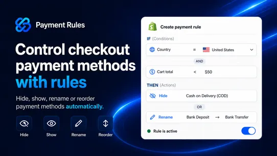 Weave: Hide Payment Methods screenshot