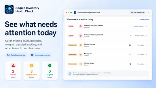 Sqquid Inventory Health Check screenshot
