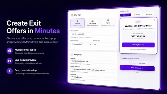 ExitTap — Cart Recovery screenshot