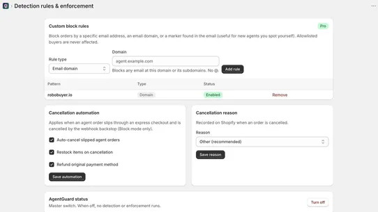 AgentBlock: AI Order Guard screenshot