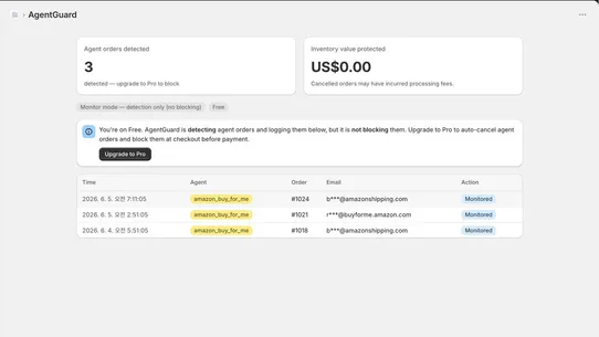 AgentBlock: AI Order Guard screenshot