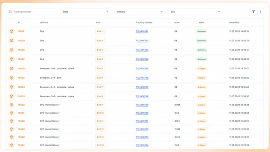 MDM logistics (e‑fulfillment) screenshot