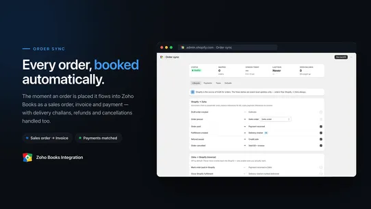 Zoho Books Integration screenshot