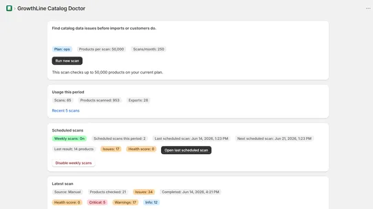 GrowthLine Catalog Doctor screenshot