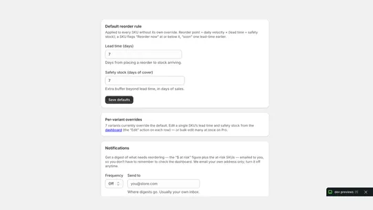 Restock screenshot