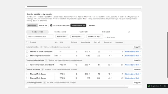 Restock screenshot
