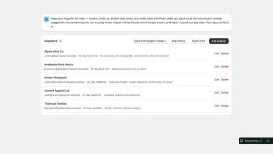 Restock screenshot