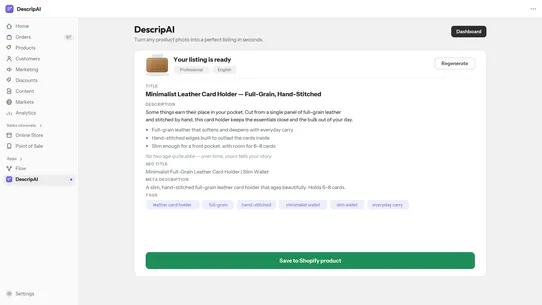 DescripAI screenshot