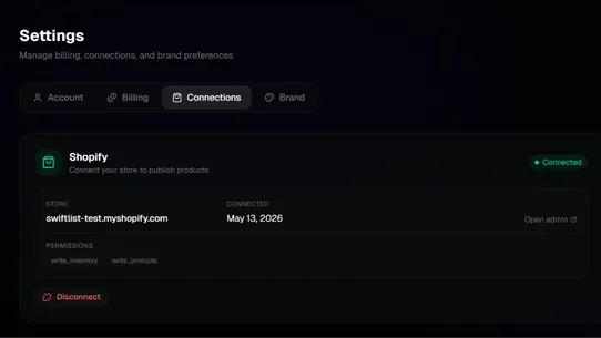 SwiftList Connector screenshot