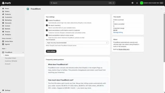 FraudBlock screenshot