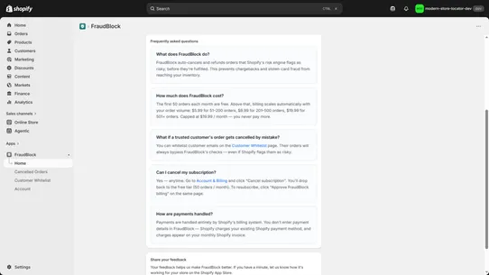 FraudBlock screenshot
