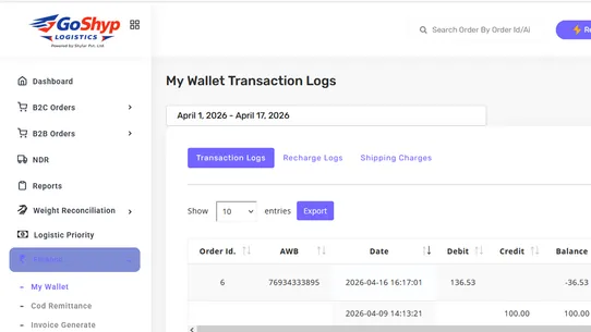 GoShyp Logistics screenshot