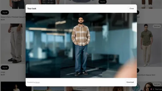 Stuv virtual try‑on screenshot