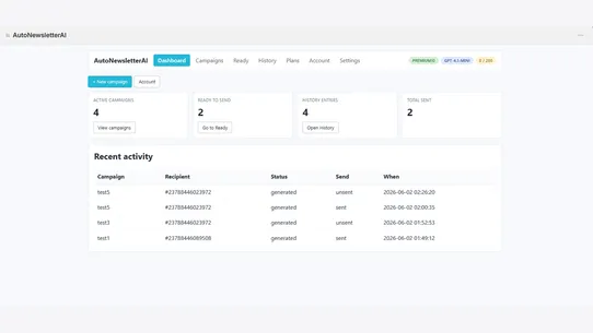 AutoNewsletterAI screenshot