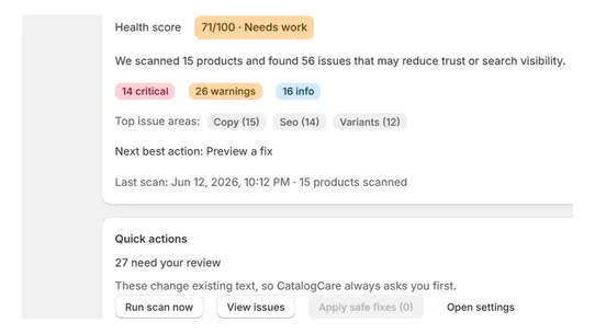 CatalogCare screenshot