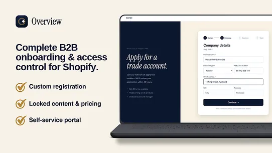 B2B Onboard, Lock &amp; Self Serve screenshot