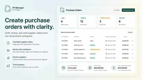 SupplyFlow ‑ Purchase Orders screenshot