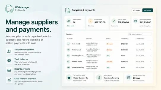 SupplyFlow ‑ Purchase Orders screenshot