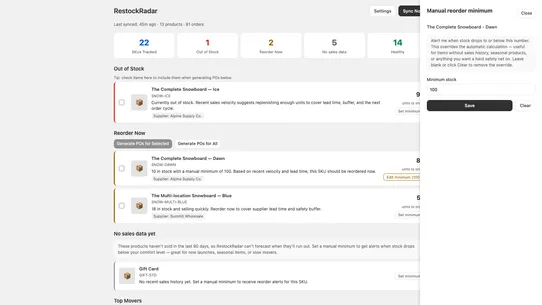 RestockRadar screenshot