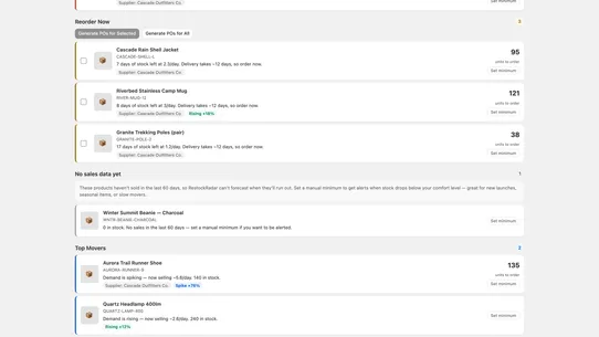 RestockRadar screenshot
