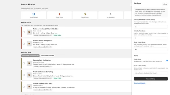 RestockRadar screenshot