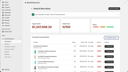 StockClearance &amp; Markdown screenshot